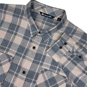Travis Mathew Plaid Flannel Long Sleeve Button Down Shirt Mens XXL Modern Casual